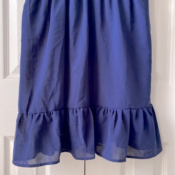 Shein Ruffle Hem Knotted Backless Cami Dress | Blue | Size Medium - Picture 4 of 11
